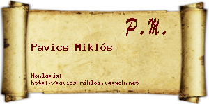 Pavics Miklós névjegykártya